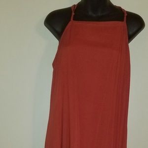 Ladies Burnt Orange Tassel Dress